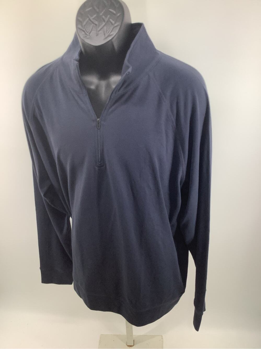 Fresh Clean Threads Mens XL Navy Blue Quarter Zip Pullover Sweater NWOT 24x30
